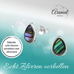 Zilveren Abalone Oorbellen 10x8 mm