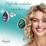 Zilveren Abalone Oorbellen 10x8 mm
