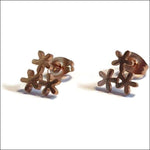 Stalen Bloemen Oorknopjes Rvs Rosékleurig-8x10mm | Oorbellen