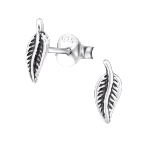 Zilveren Blaadje Oorbellen Antieklook – 9x3mm