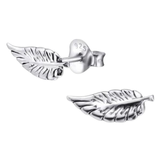 Silver Leaf Earrings Antique Look – 11x4mm