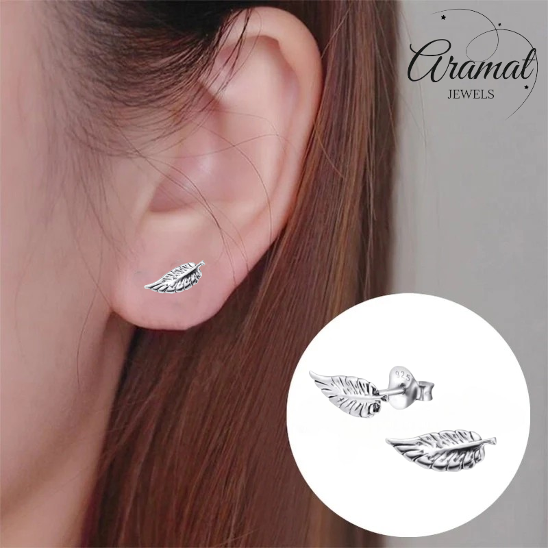 Zilveren Blaadje Oorbellen Antieklook – 11x4mm