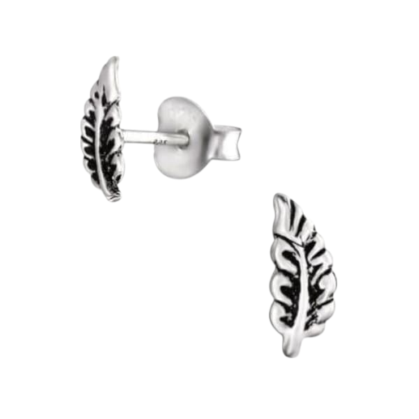 Zilveren Blaadje Oorbellen Antieklook – 8x3mm