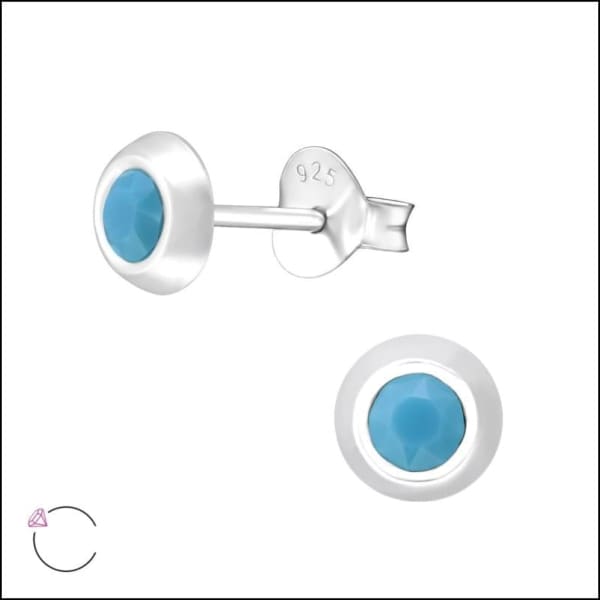 Zilveren Kristal Oorknopjes - Subtiel en Elegant 5mm / Turquoise | Oorbellen