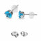 Aramat Jewels ® – Stalen oorbellen met Licht Blauwe zirkonia 8mm 8mm blauw chirurgisch staal dames geboortesteen heren Met_steen oorbellen rond Staal zilverkleurig zirkonia