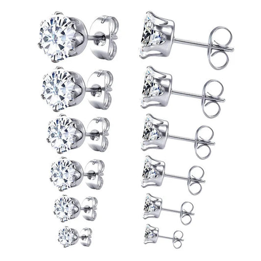 Zes Paar Zilveren Oorbellen Van Aramat Jewels® Met Kubische Zirkonia’s