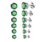 Aramat Jewels ® – Stalen oorbellen met zirkonia - Donker Groen - Rond 8mm chirurgisch staal dames Emerald Groen geboortesteen groen heren Meerdere Maten Met_steen oorbellen rond smaragd groen Staal zilverkleurig zirkonia