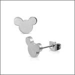 Stalen Mickey Mouse Oorbellen - Meerdere Kleuren Zilverkleur / 10mm