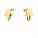 Stalen Oorbellen Hamsa Hand Goudkleurig-12x8mm | Oorbellen