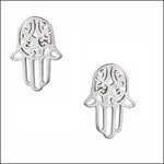 Stalen Oorbellen Hamsa Hand Zilverkleurig-10x7mm | Oorbellen