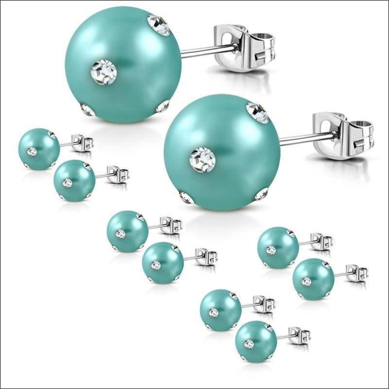 Een Set Turquoise Gekleurde Parels En Witte Diamanten