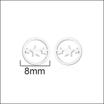 Geometrische Sterren Oorbellen - Stalen Sterren Earrings