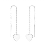 Doortrekoorbellen Hart Staal 9cm Zilverkleurig 9cm alles chirurgisch staal dames doortrekoorbellen Geen edelsteen Geen_Parel Geen_steen geometrisch gepolijst goudkleurig hart Meerdere kleuren met ketting Met_ketting oorbellen Oorhangers PVD Staal Volwassenen zilverkleurig Zonder_steen zweerknopjes