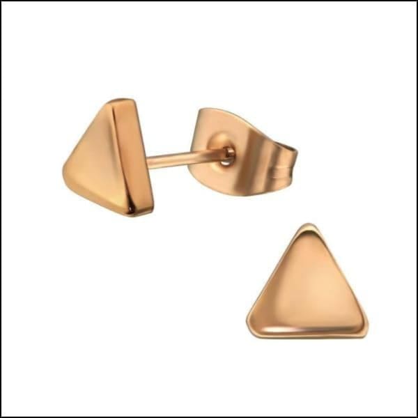 Gouden Driehoek Oorbellen - Stalen Oorbellen-driehoek-zweerknopjes