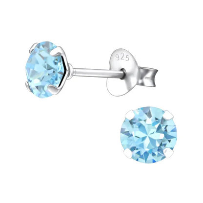 Echt Zilveren Kristallen Oorbellen: Blauwe Topaz Oorknopjes Voor Een Elegante Look