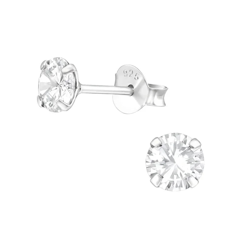 Echt Zilveren Kristal Oorknopjes - Zilveren Kristallen Oorbellen Met Schitterende Diamant Studs