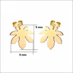 Exclusieve Stalen Oorbellen met Wietblad Goudkleurig-9mm