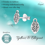 Zilveren Blaadje Oorbellen Antieklook – 9x5mm