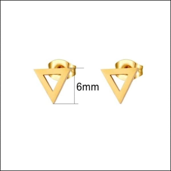 Gouden Driehoek Stud Oorbellen - Chirurgisch Stalen Oorbellen Driehoek