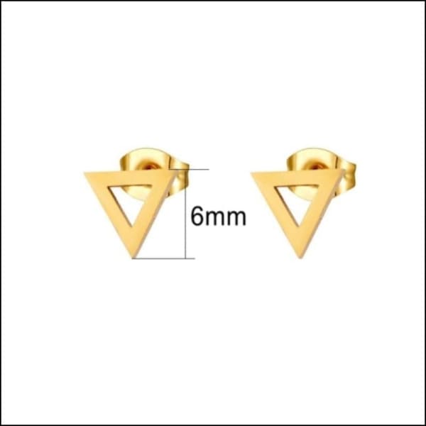 Stalen Open Driehoek Oorbellen Goudkleurig-6mm