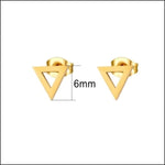 Stalen Open Driehoek Oorbellen Goudkleurig-6mm