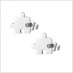 Rvs Oorbellen Puzzelstuk -8mm Zilverkleurig | Oorbellen