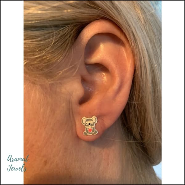 Mooie Zilveren Koala Oorbellen - Aramat Jewels