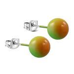 Kleurrijke Acryl Staal Oorbellen 8mm / Groen-oranje-geel | Oorbellen