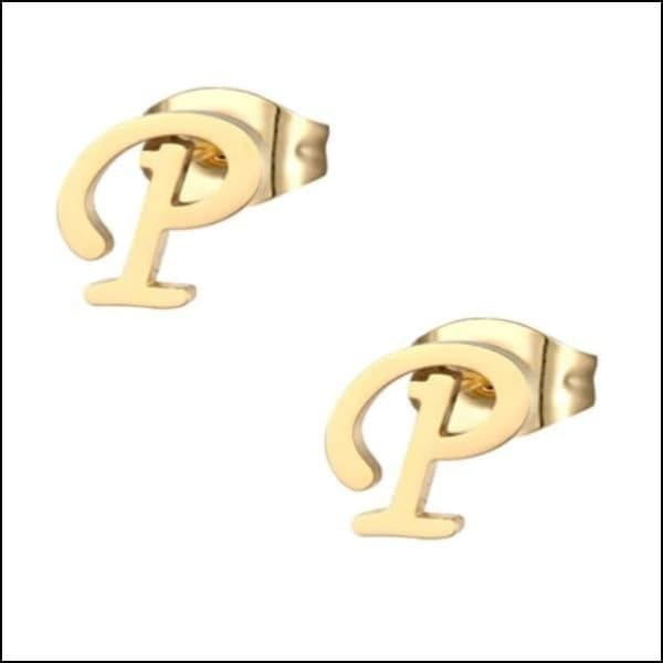 Gouden Oorbelletjes Met Initiaal Letter Design.