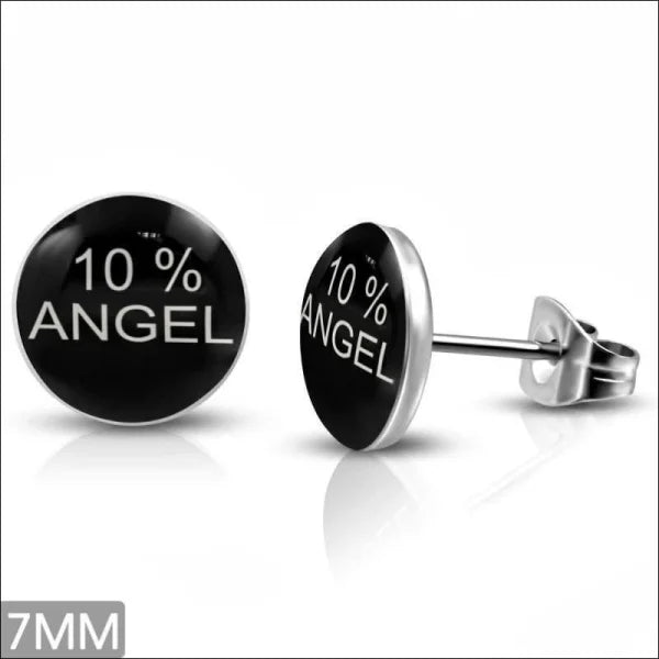 Stoere Stalen Logo Oorknoppen - Trendy Oorbellen 7mm / 10% Angel