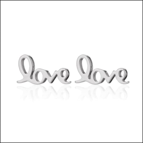 Love Oorbellen Staal - Vier de Liefde 12x6mm