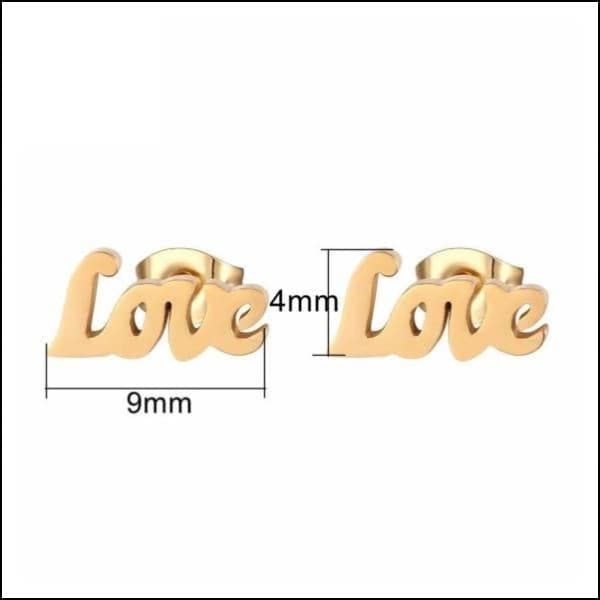 Love Oorbellen Staal - Vier de Liefde 9x4mm