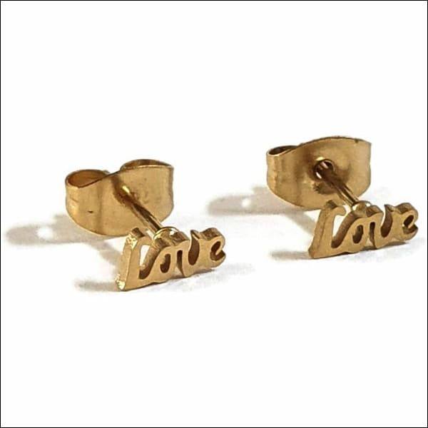 Love Oorbellen Staal - Vier de Liefde Love 7x3mm