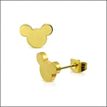 Stalen Mickey Mouse Oorbellen - Meerdere Kleuren Goudkleur / 8mm