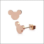 Stalen Mickey Mouse Oorbellen - Meerdere Kleuren Rosékleurig / 8mm