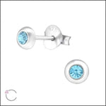 Zilveren Kristal Oorknopjes - Subtiel en Elegant 5mm / Blauw | Oorbellen