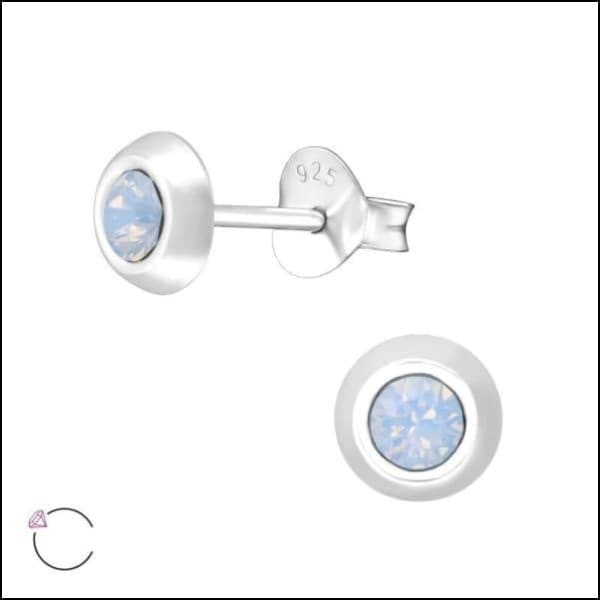 Zilveren Kristal Oorknopjes - Subtiel en Elegant 5mm / Blauw 3 | Oorbellen