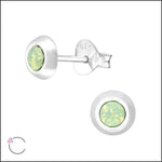 Zilveren Kristal Oorknopjes - Subtiel en Elegant 5mm / Licht Groen 2 | Oorbellen