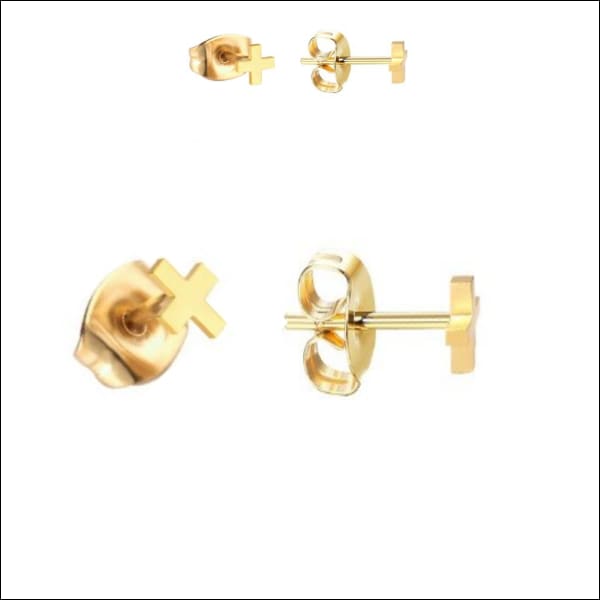 Gouden Geometrische Oorstekers In Product ’oorstekers Zweerknopjes Kruisje Chirurgisch Staal’