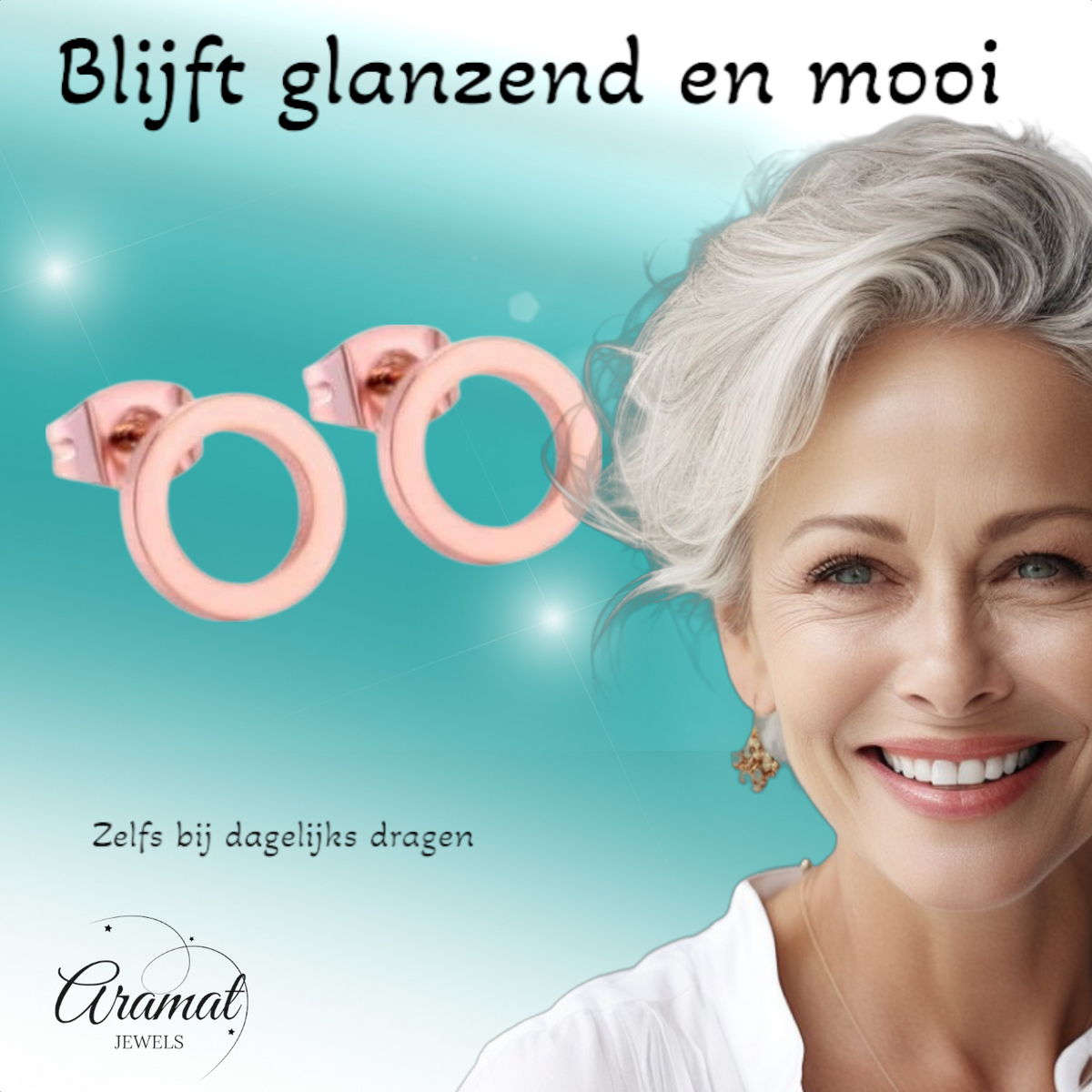 Open Cirkel Oorbellen Rosegoudkleur – 9mm