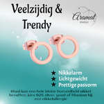 Open Cirkel Oorbellen Rosegoudkleur – 9mm
