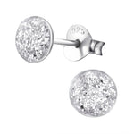 Zilveren Oorbellen Glitter Studs.