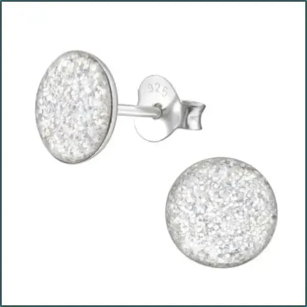 Zilveren Oorbellen Glitter - Sterling Zilveren Glitter Bal Stud Oorbellen