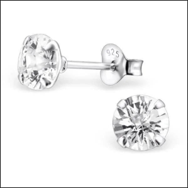 Zilveren Zirkonia Oorbellen Met Diamanten Studs.