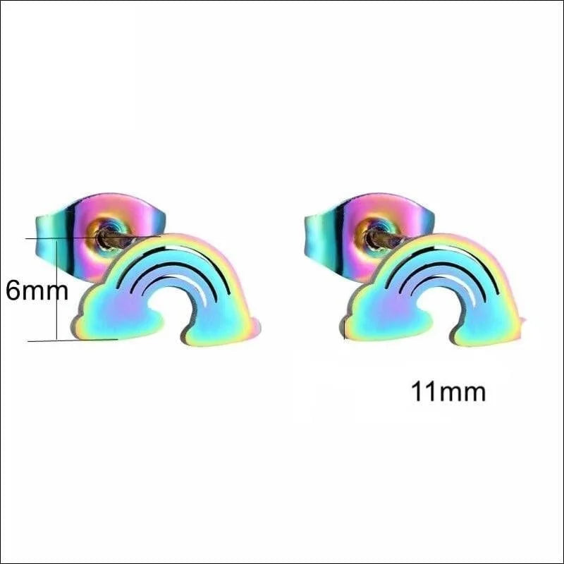 Een Paar Regenboogkleurige Oorbellen