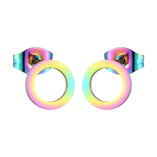 Open Circle Earrings Multicolor – 9mm