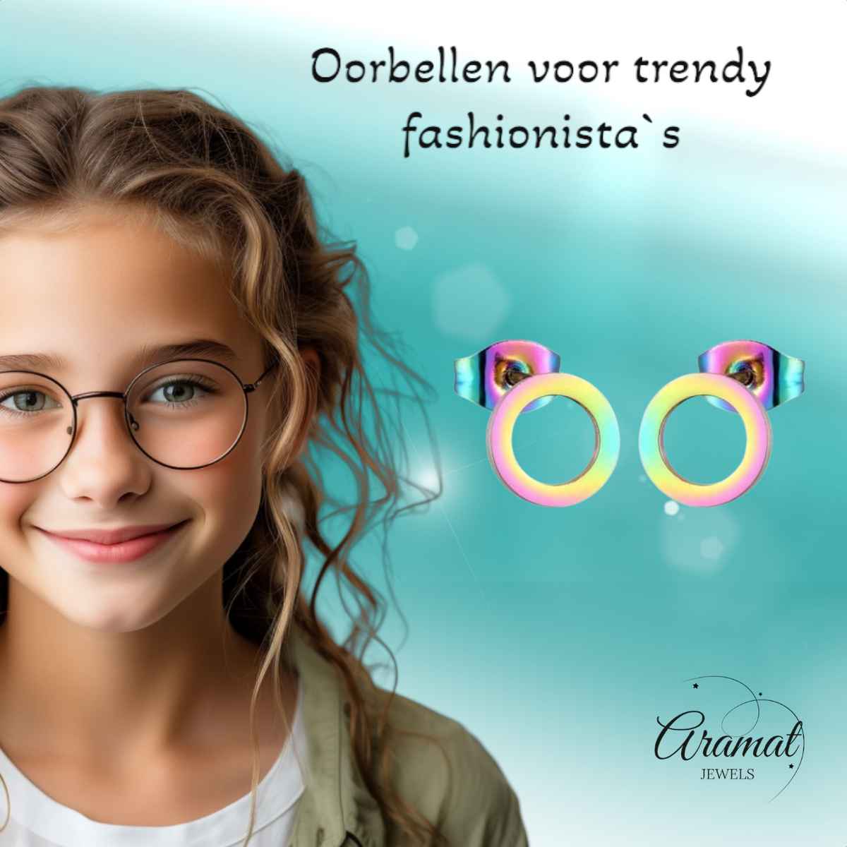 Open Cirkel Oorbellen Multikleur – 9mm
