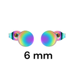 Regenboogkleurige Stalen Ronde Oorbellen van Roestvrij Staal 6mm