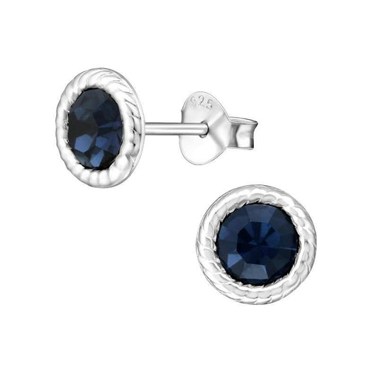 Sterling Silver And Blue Sapphire Stud Earrings By Aramat Jewels®