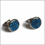 Stalen Kristal Oorstekers 10mm - Meerdere Kleurtjes Zee Blauw | Oorbellen